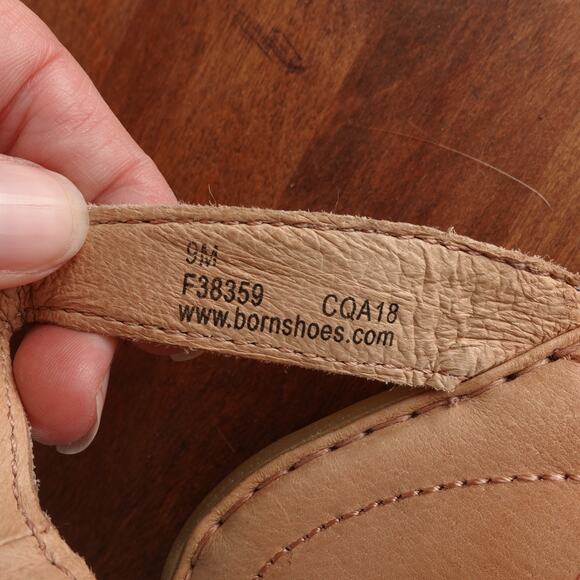 Born Sandals Womens SZ 9M Beige Mai Easy Leather Ankle Strap Comfort Flat Shoes - Picture 15 of 16